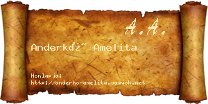 Anderkó Amelita névjegykártya